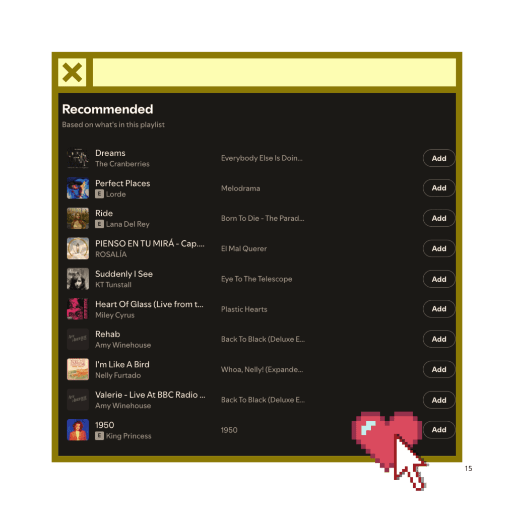 selecting songs for playlists